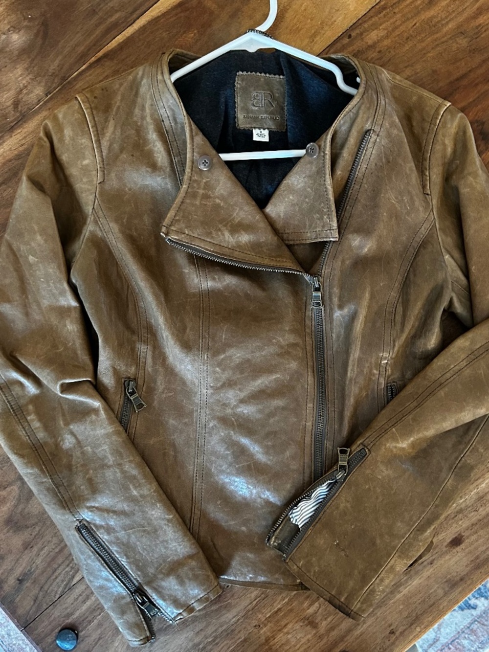 Cool Brown Leather Jacket Small Banana Republic, Barely worn!